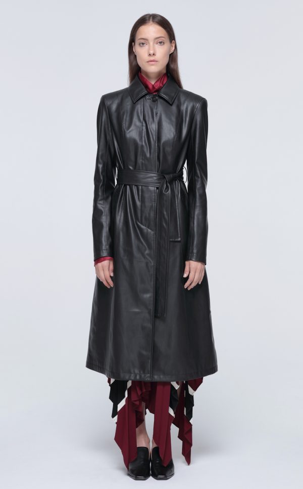 Belted PU trench - I M M I