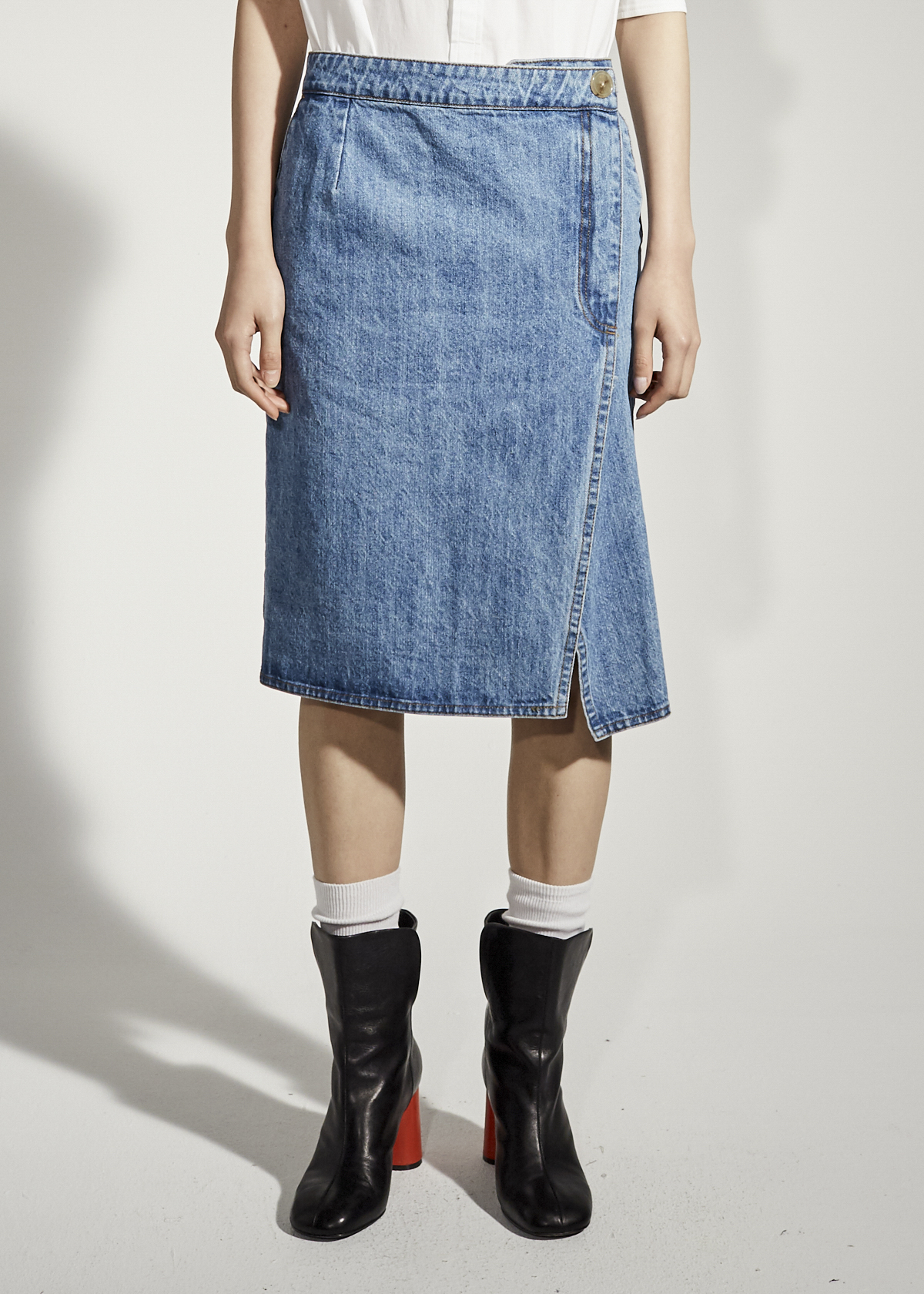 idem イデム damage frill denim skirt - メルカリ